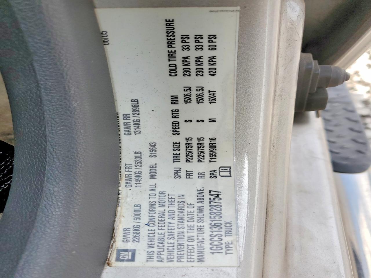 2005 CHEVROLET COLORADO