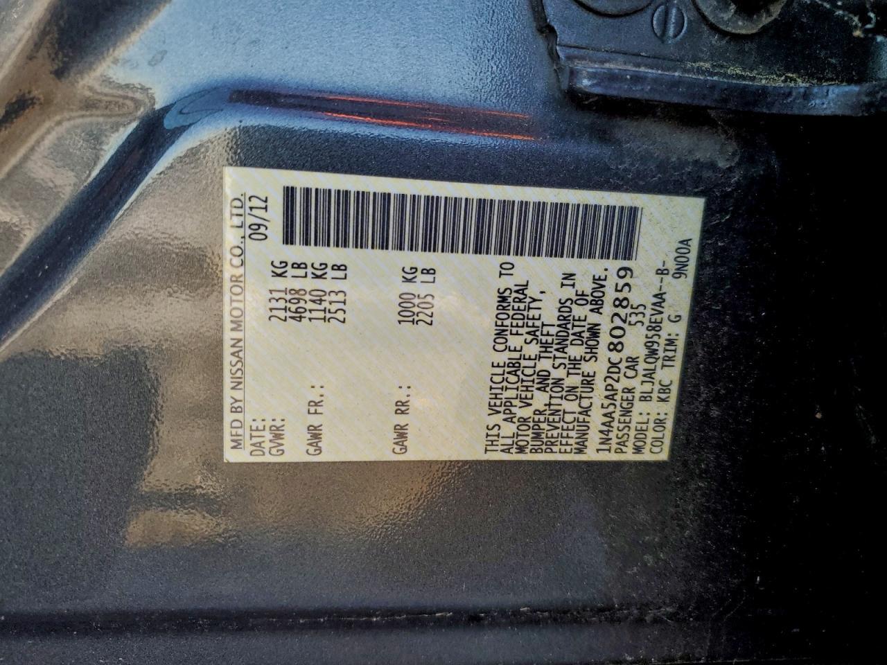 2013 NISSAN Maxima