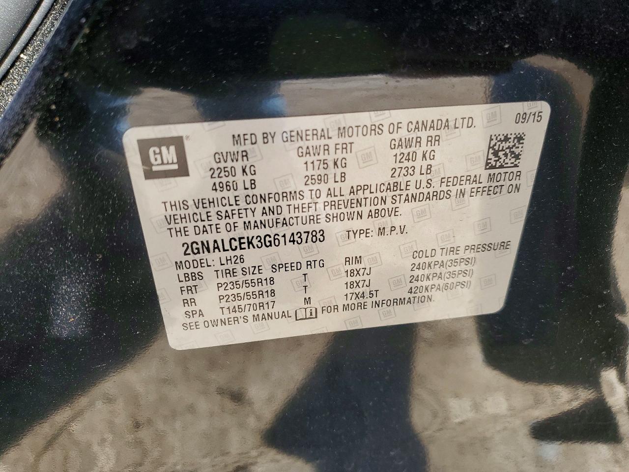 2016 CHEVROLET EQUINOX