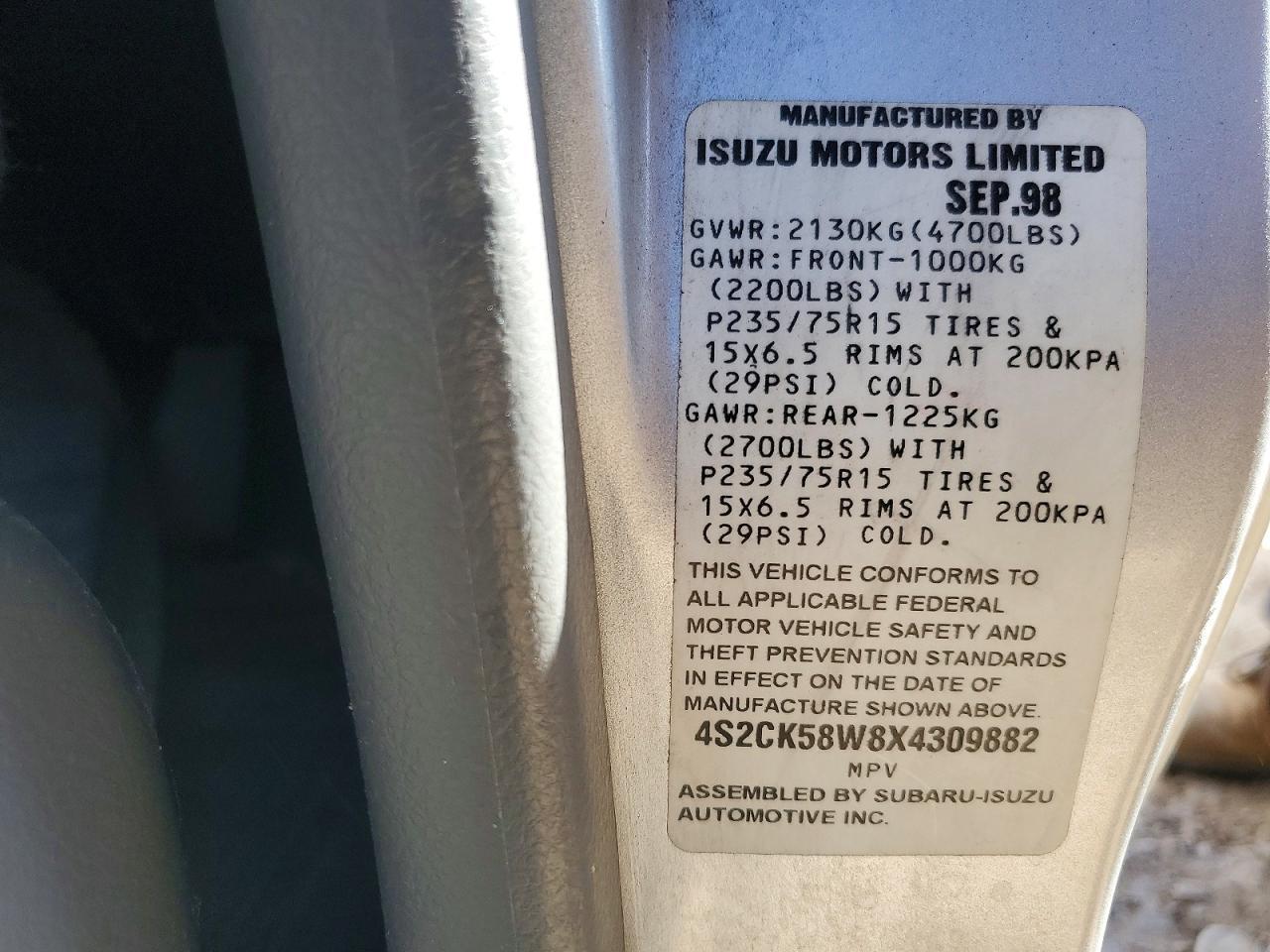 1999 ISUZU Rodeo