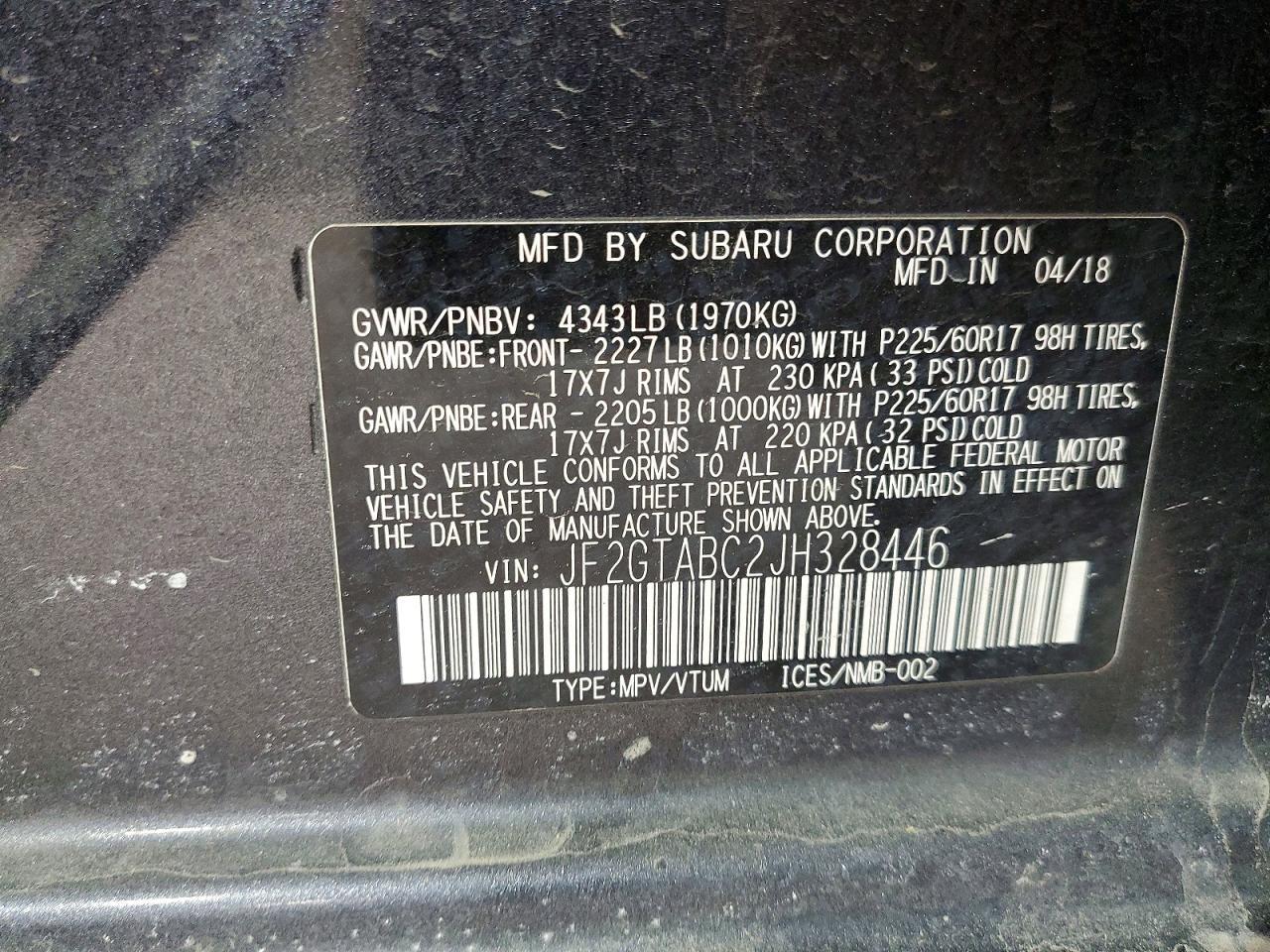 2018 SUBARU Crosstrek
