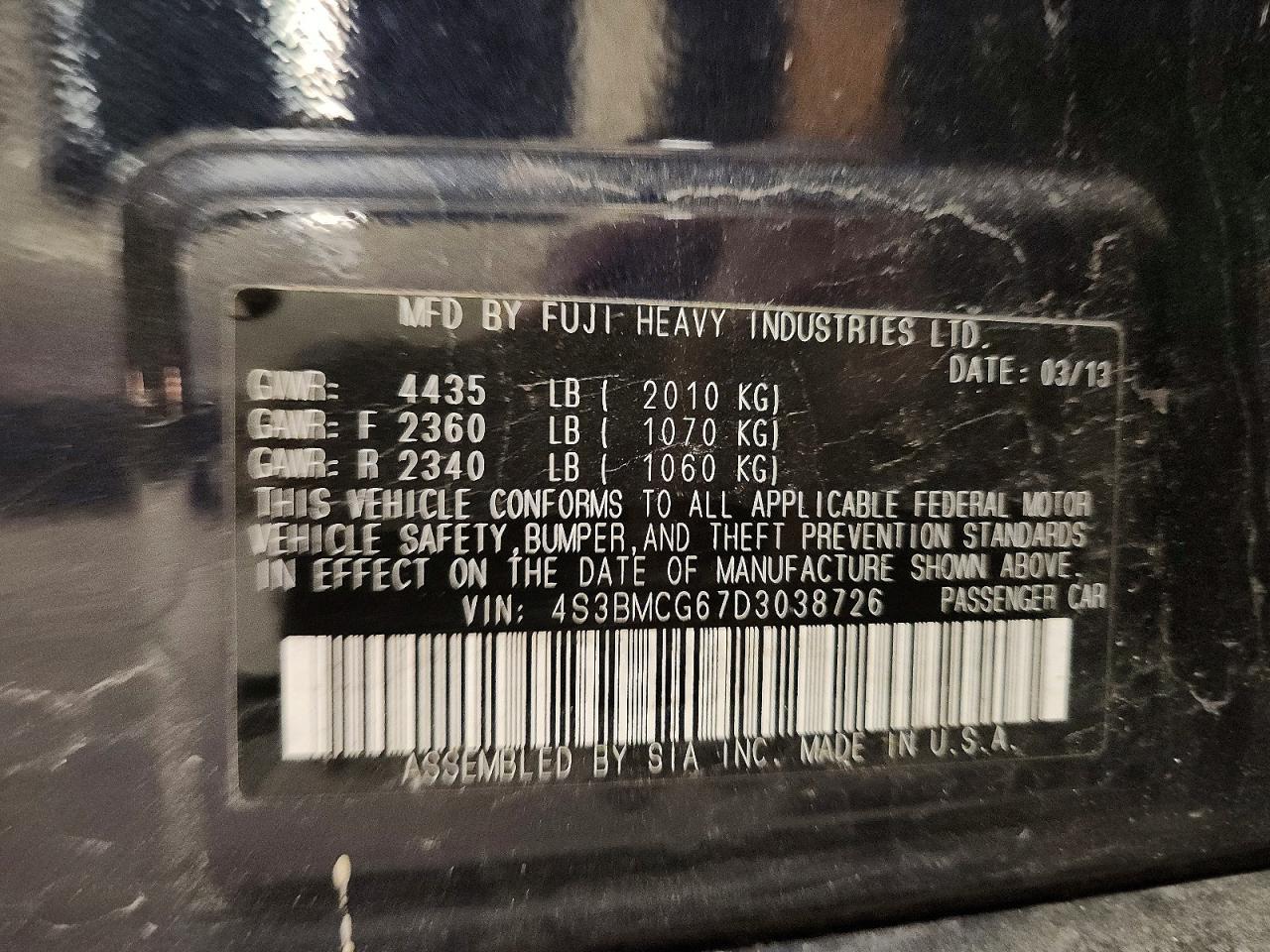 2013 SUBARU Legacy