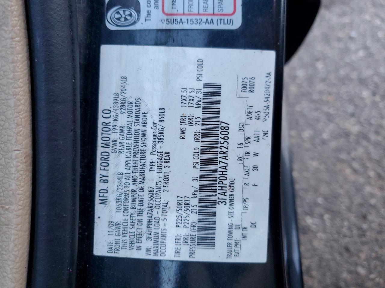 2010 FORD FUSION