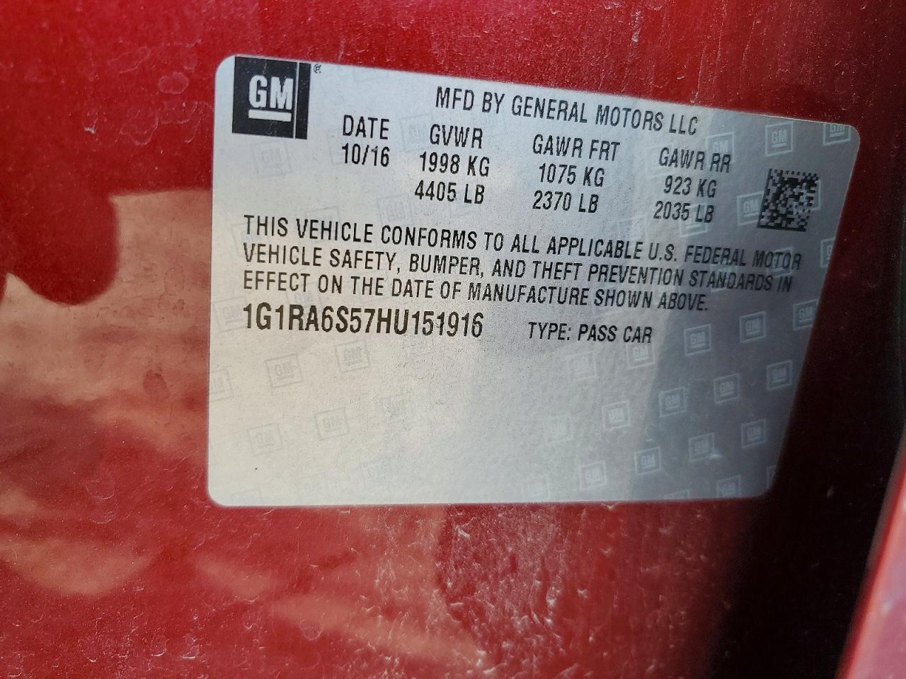 2017 CHEVROLET VOLT