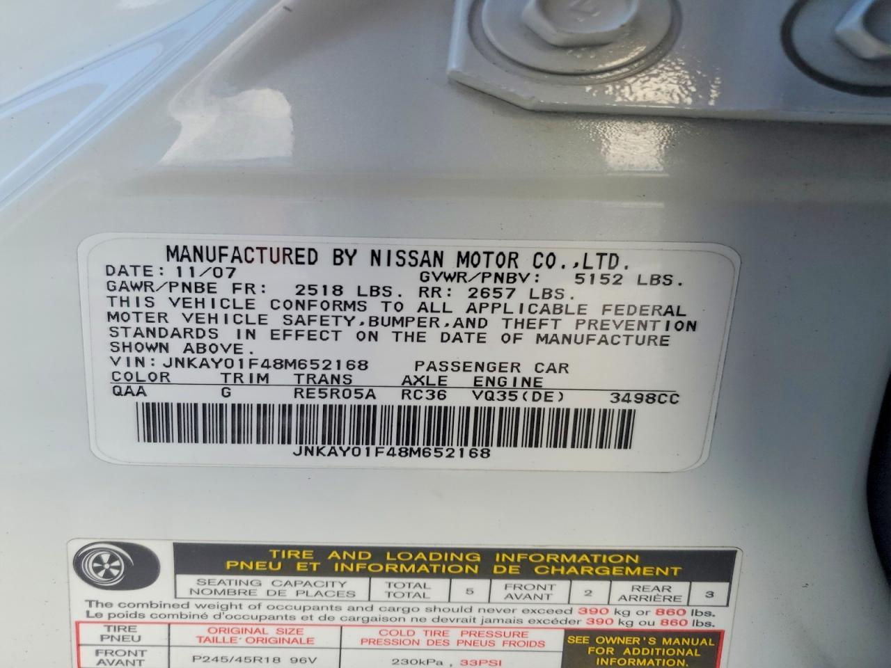2008 INFINITI M35
