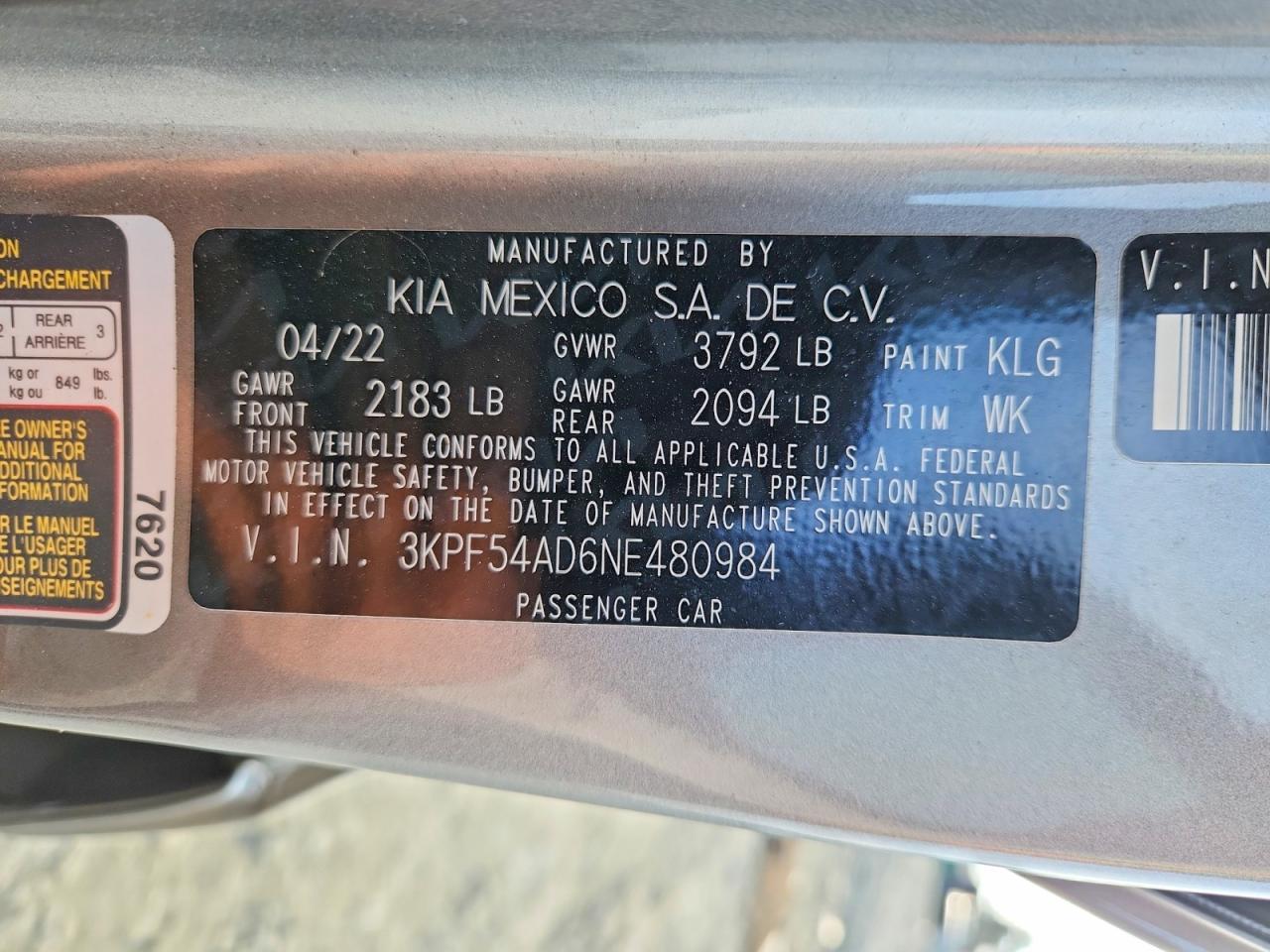 2022 KIA FORTE