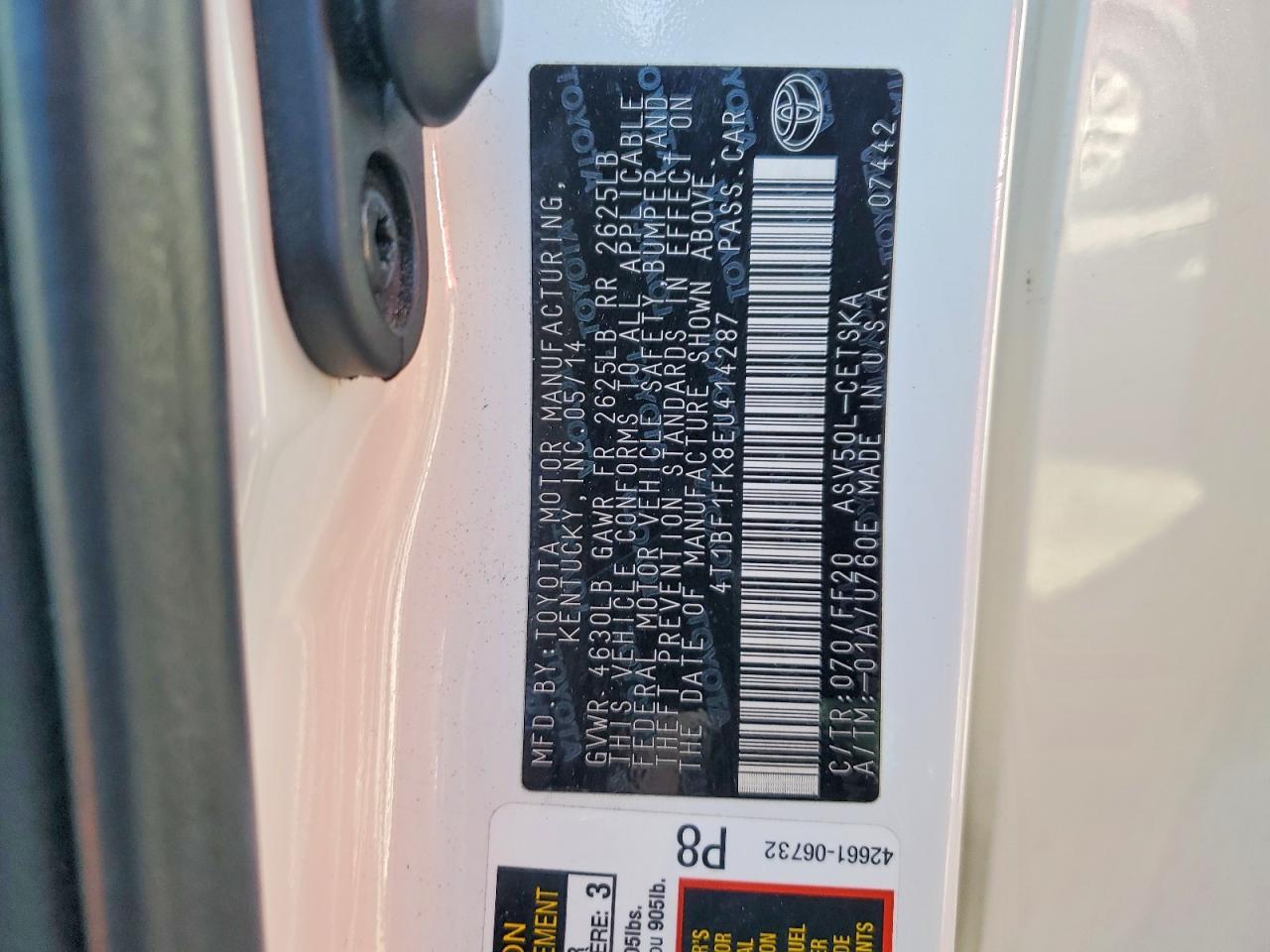 2014 TOYOTA CAMRY