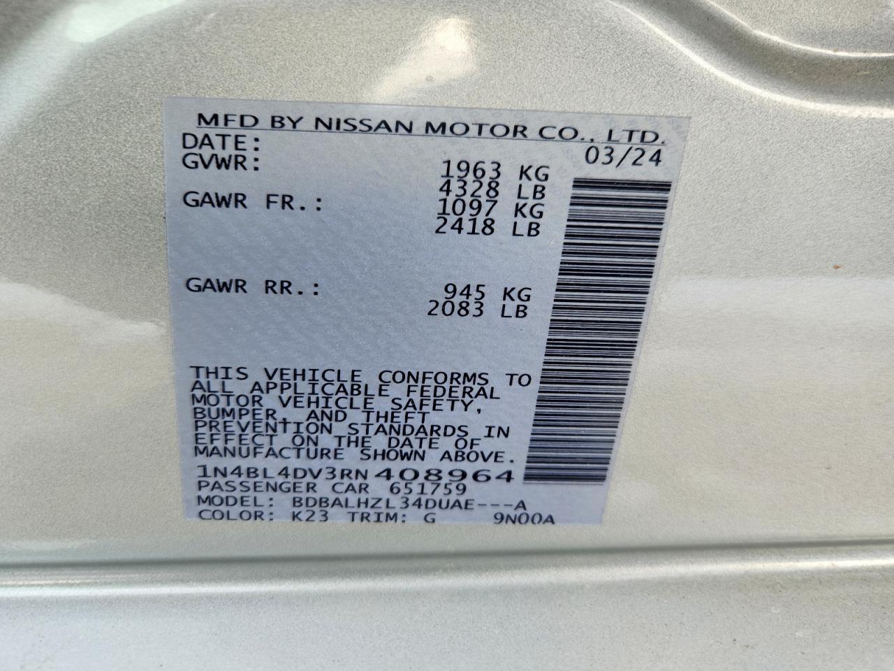 2024 NISSAN ALTIMA