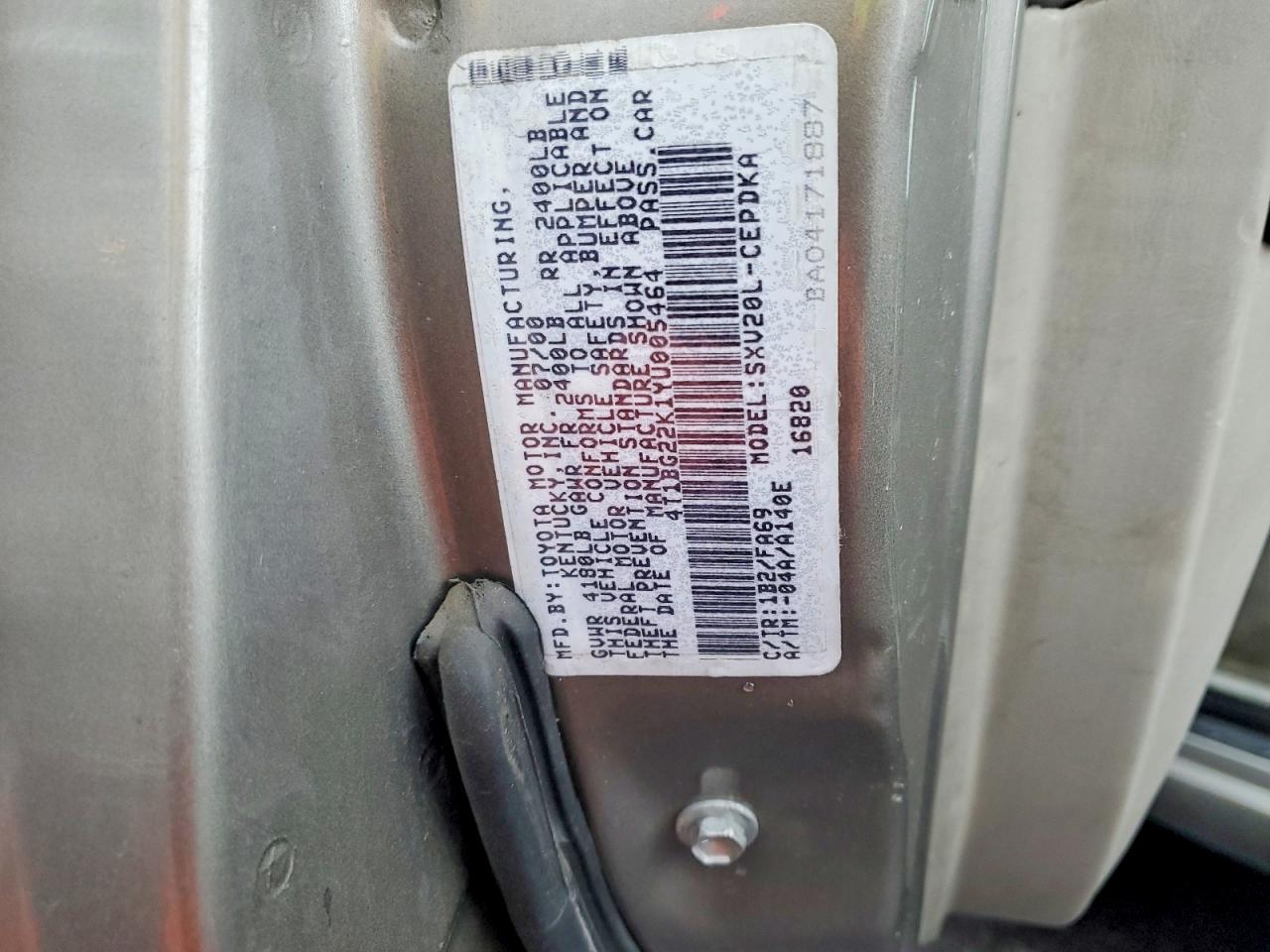 2000 TOYOTA CAMRY