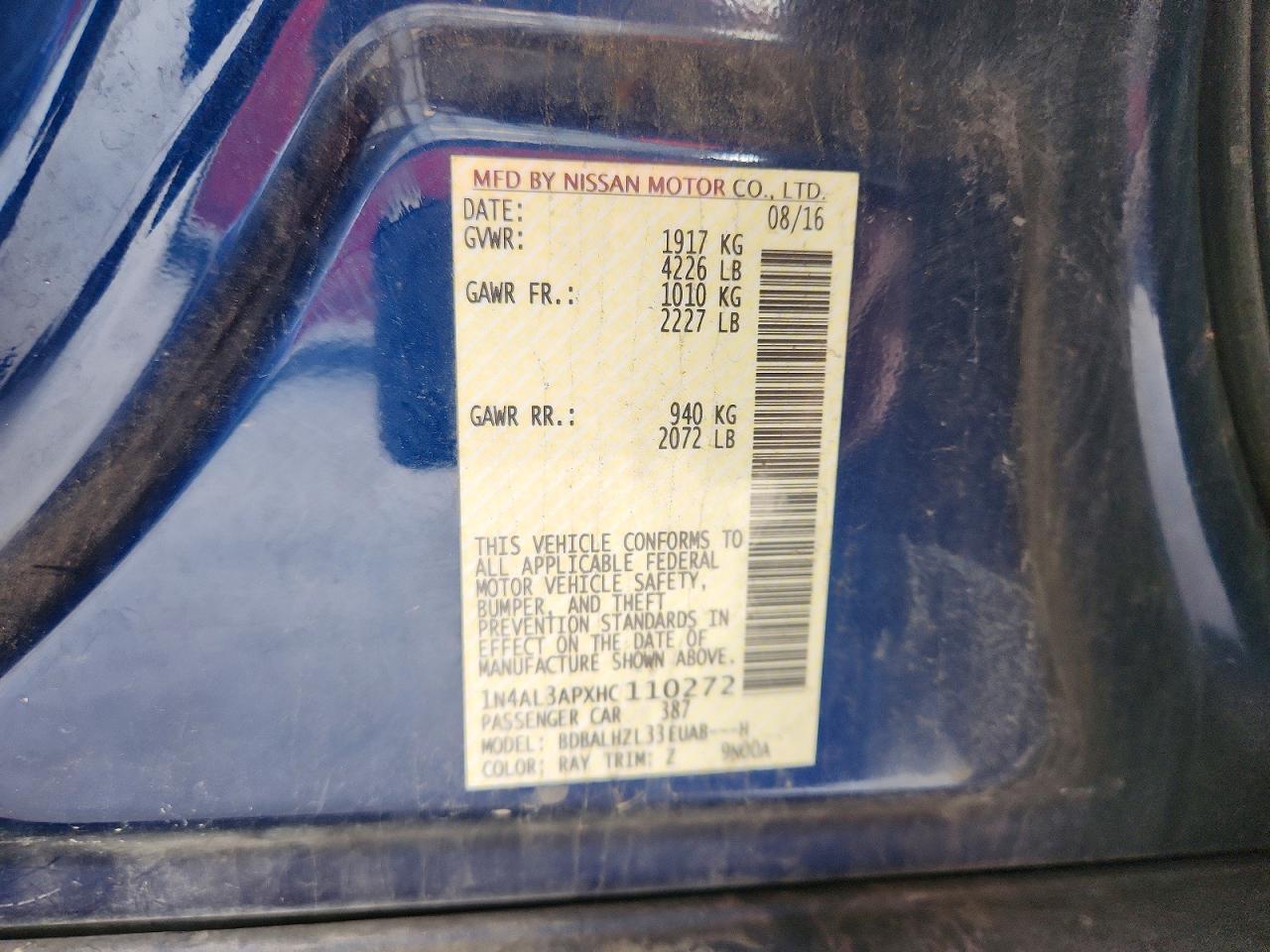 2017 NISSAN ALTIMA