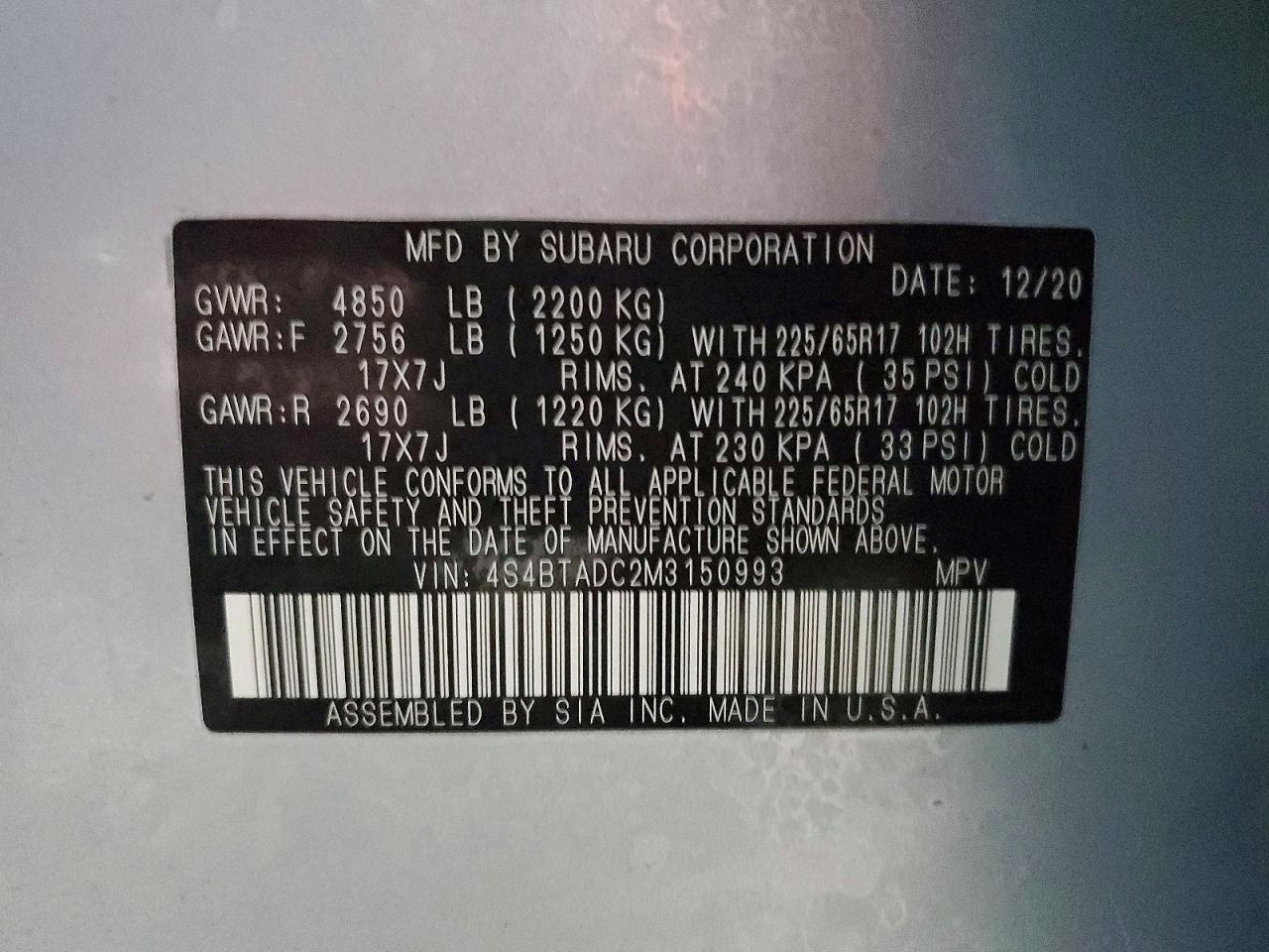 2021 SUBARU Outback