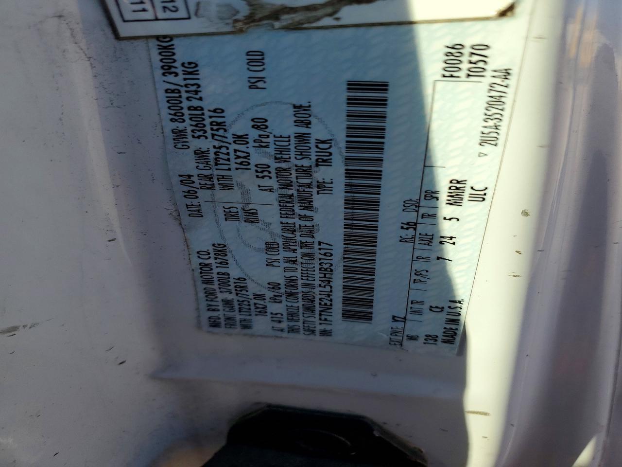 2004 FORD ECONOLINE