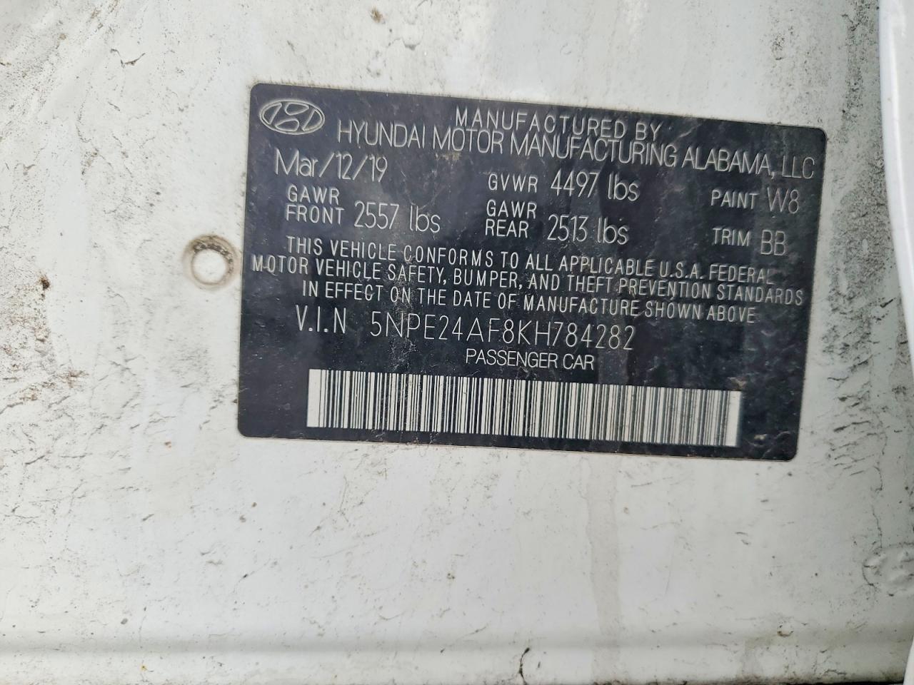 2019 HYUNDAI SONATA