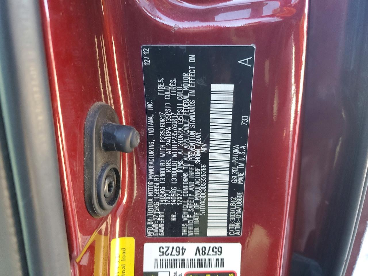 2013 TOYOTA SIENNA