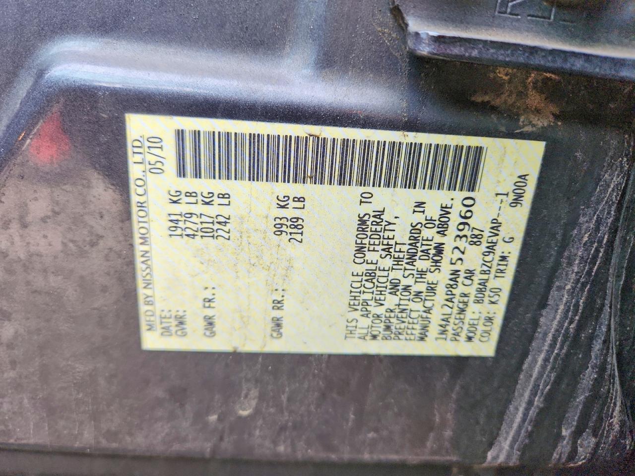 2010 NISSAN ALTIMA