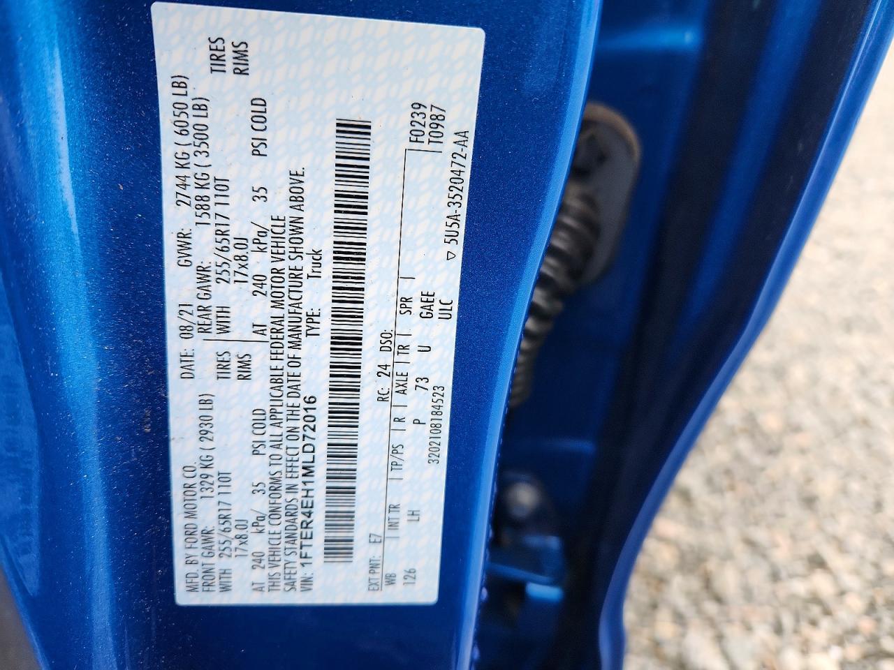 2021 FORD RANGER