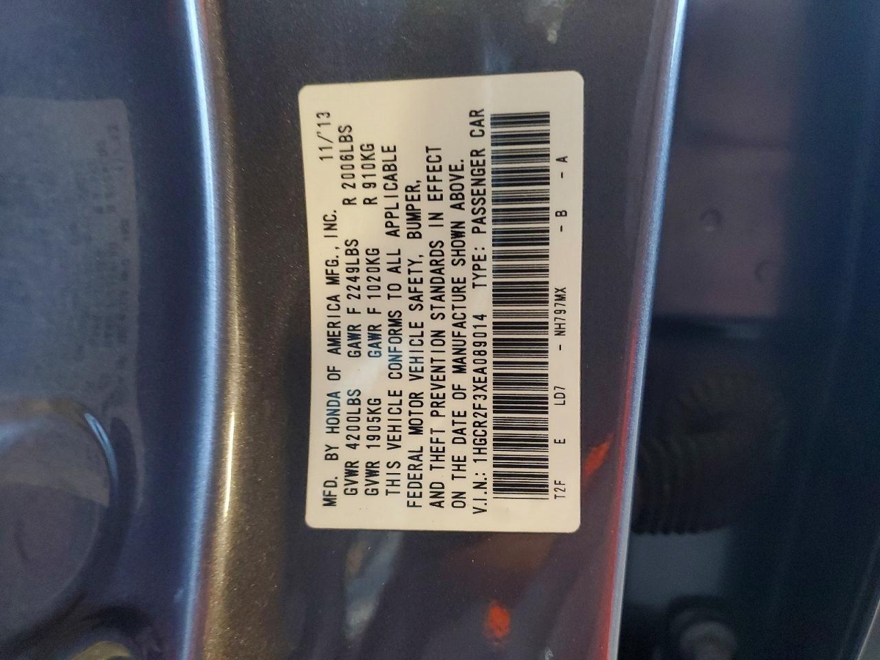 2014 HONDA ACCORD