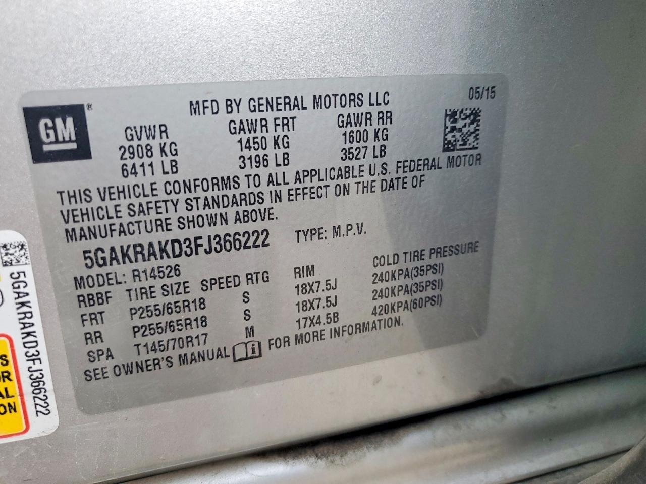 2015 BUICK ENCLAVE