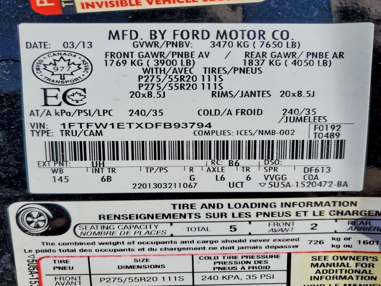 2013 FORD F-150 Lightning