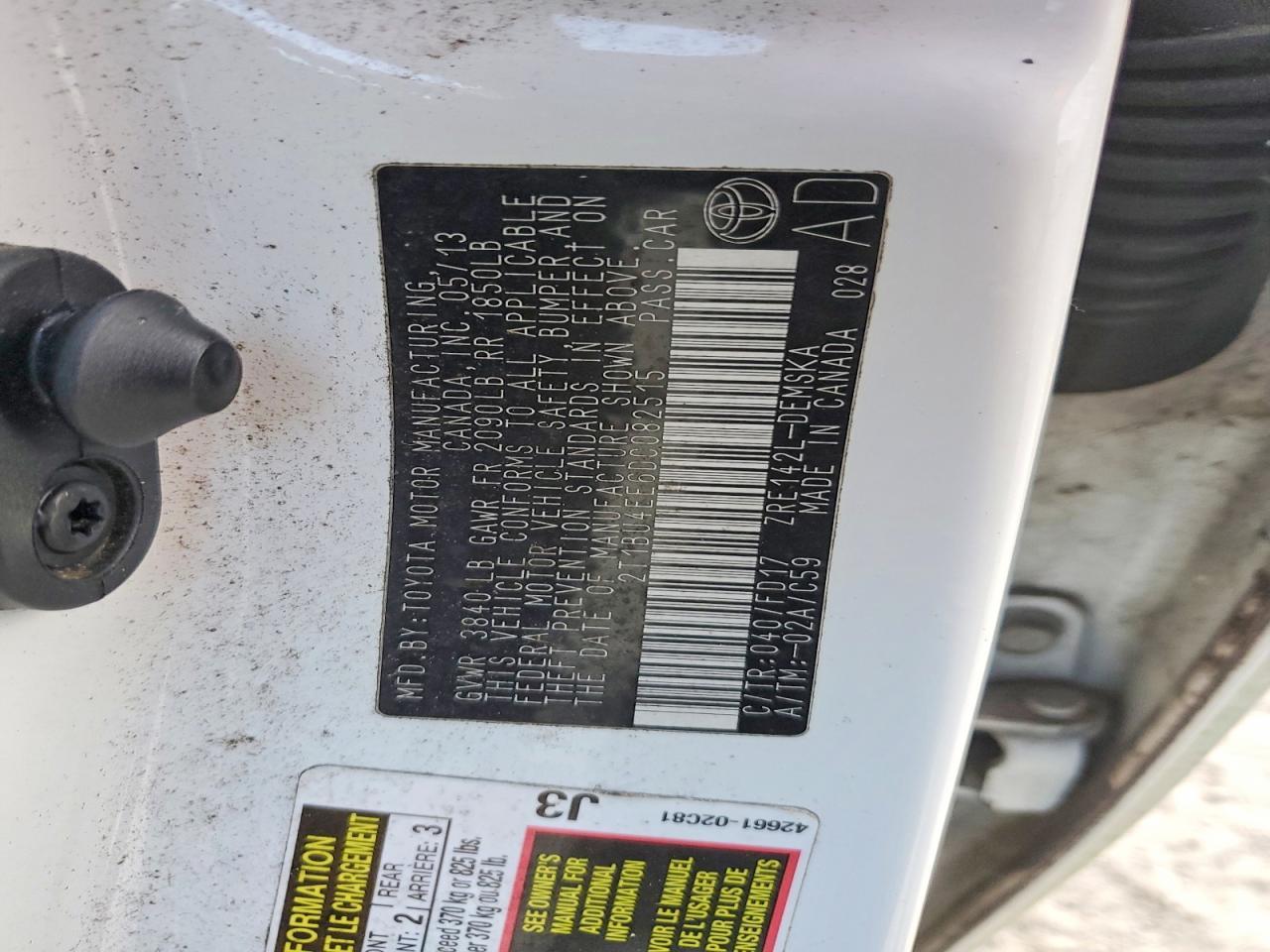 2013 TOYOTA COROLLA