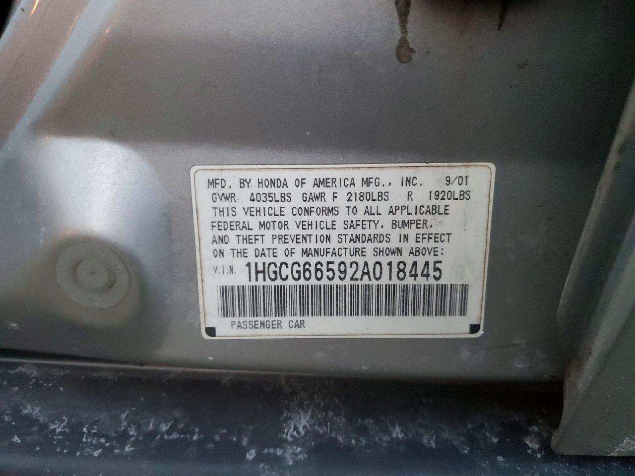 2002 HONDA ACCORD