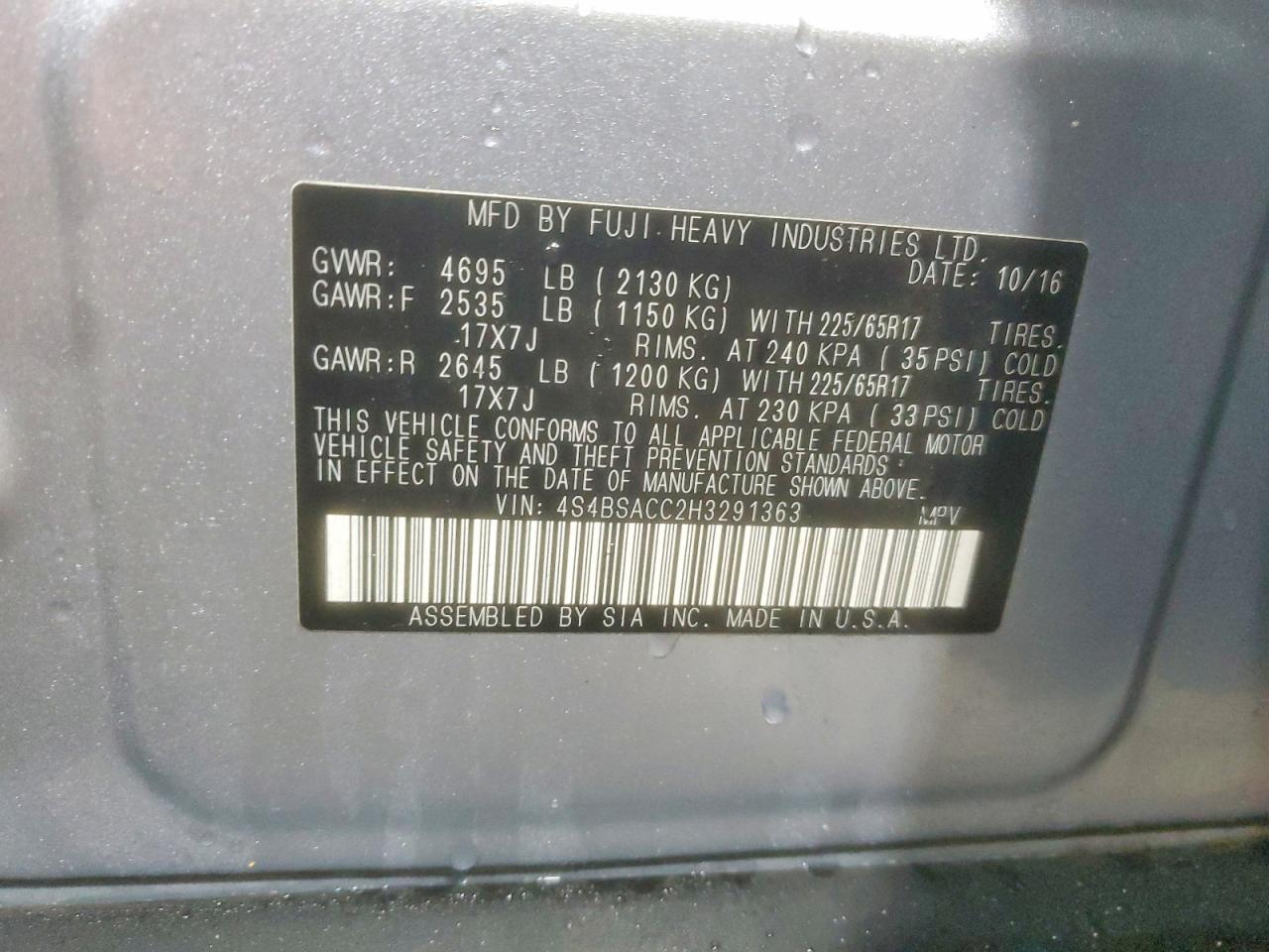 2017 SUBARU Outback