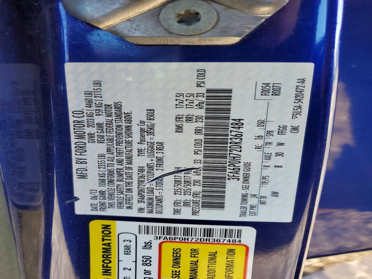 2013 FORD FUSION