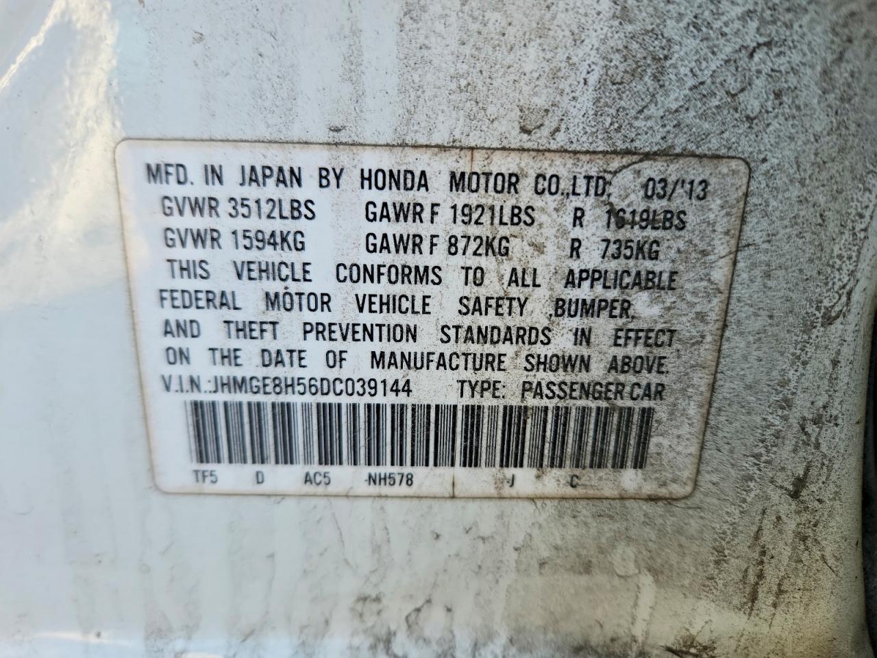 2013 HONDA FIT