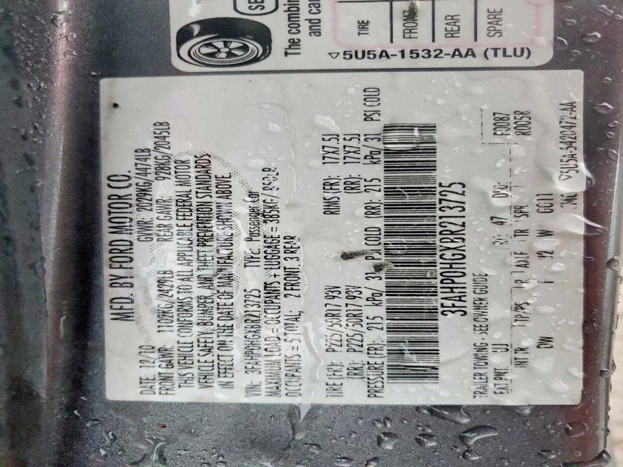 2011 FORD FUSION