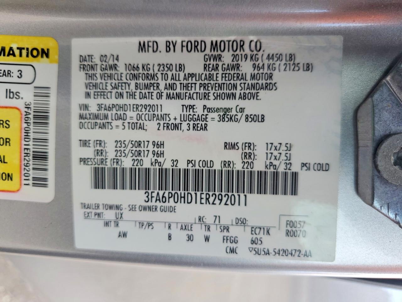 2014 FORD FUSION