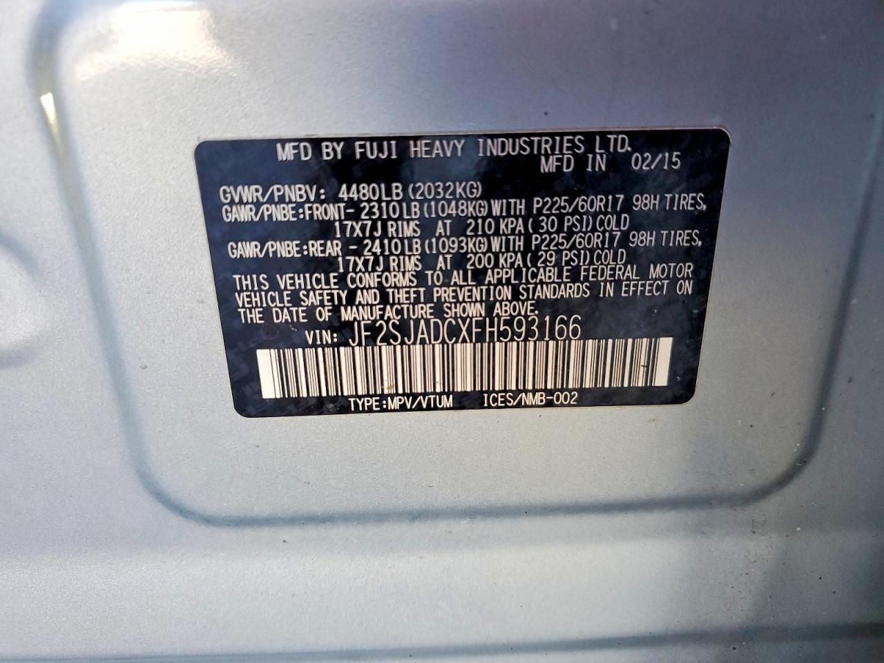 2015 SUBARU FORESTER