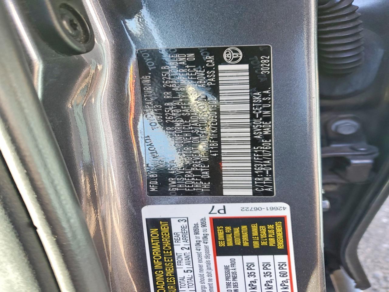 2014 TOYOTA CAMRY