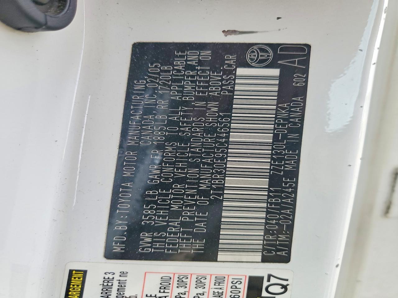 2005 TOYOTA COROLLA