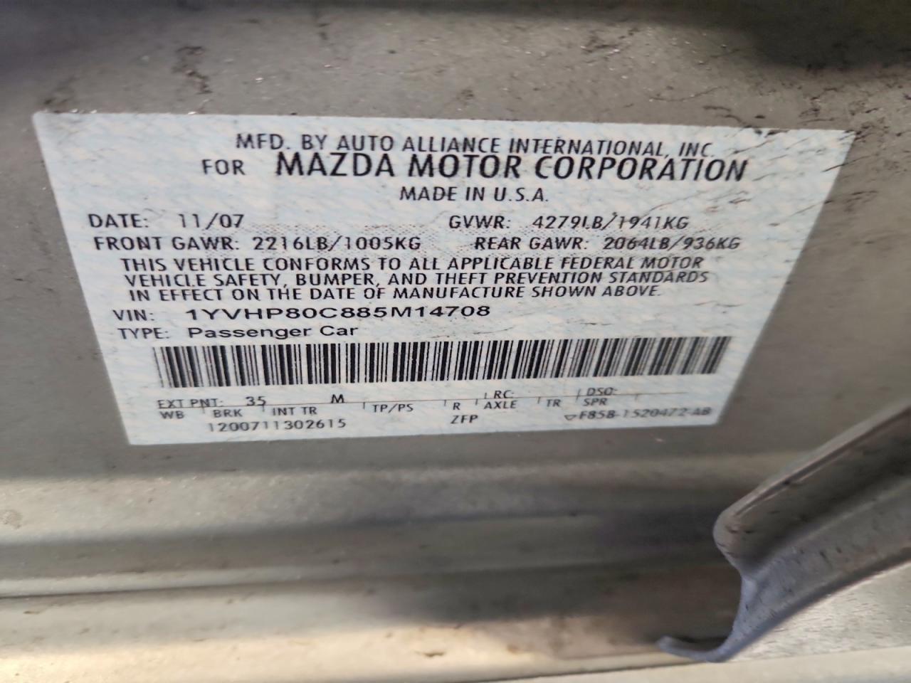 2008 MAZDA 6