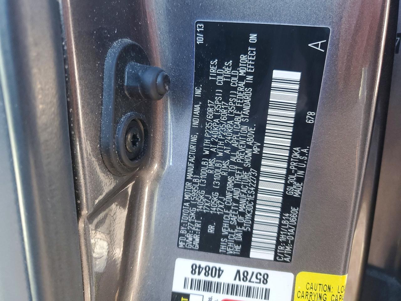 2014 TOYOTA SIENNA