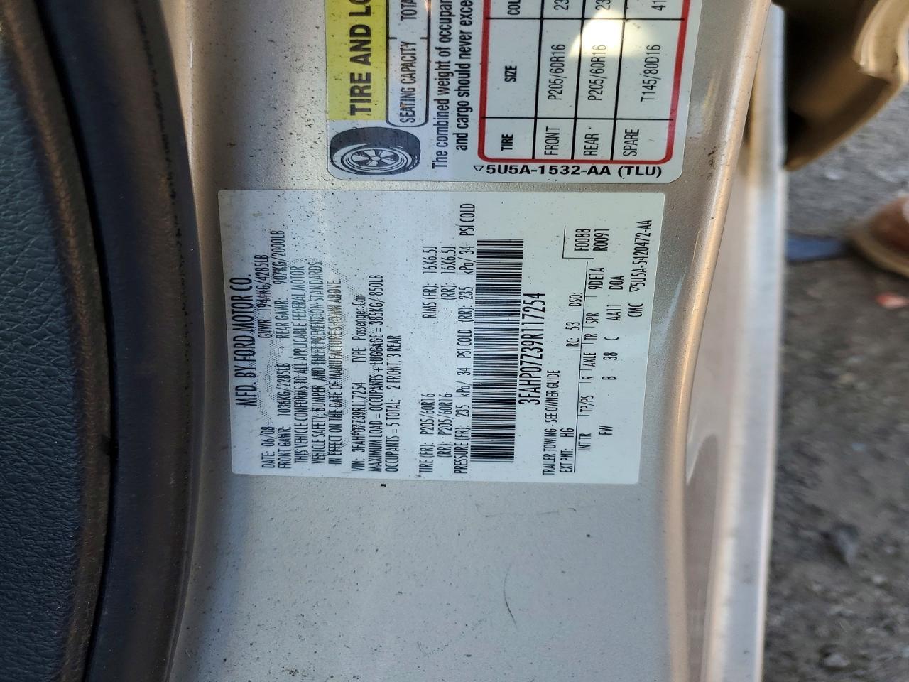 2009 FORD FUSION