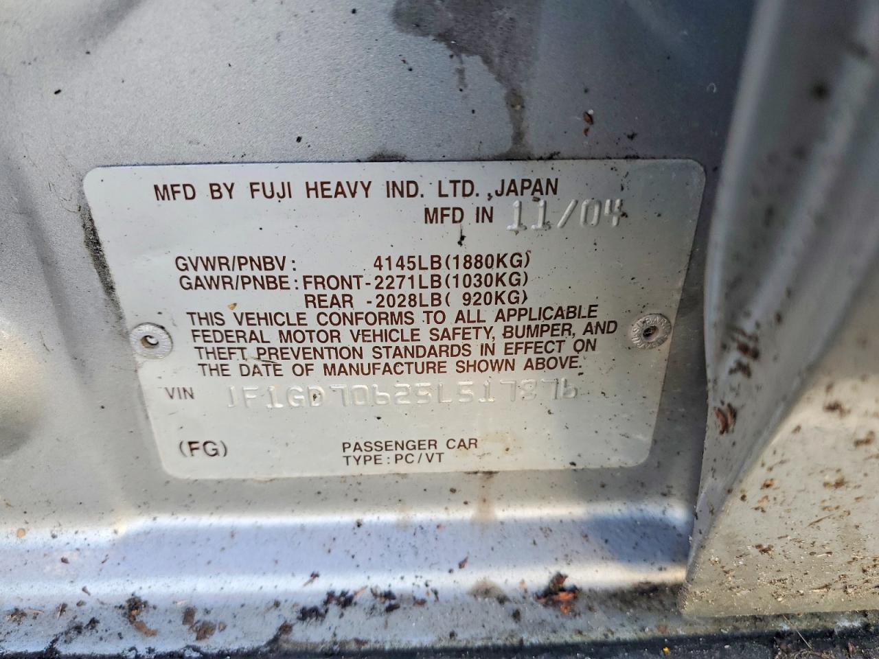 2005 SUBARU IMPREZA