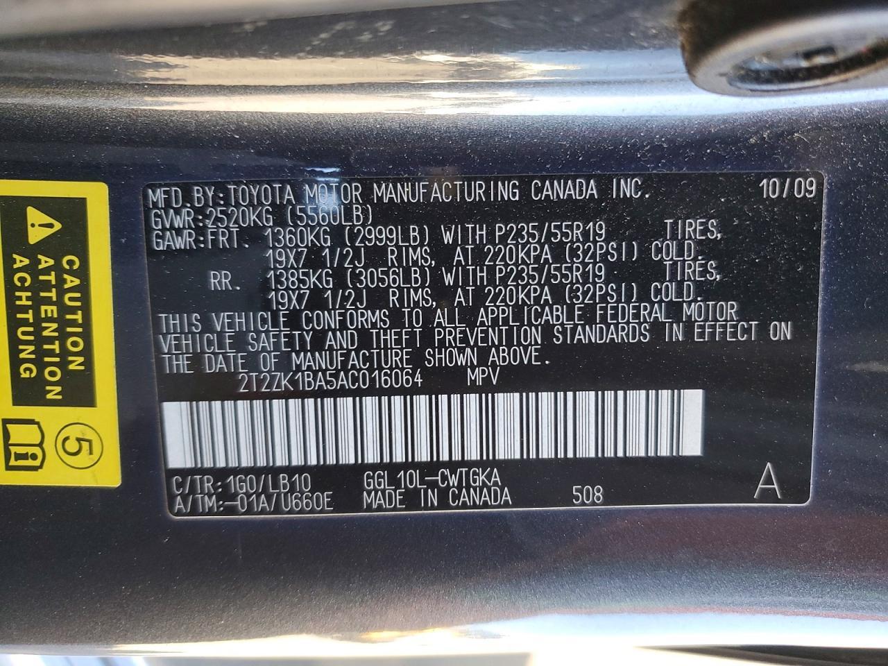 2010 LEXUS RX 350