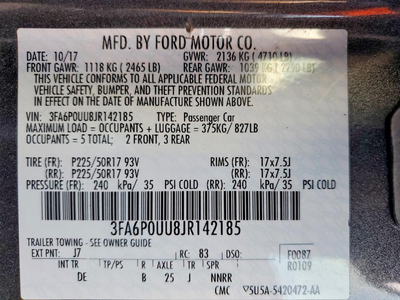 2018 FORD FUSION