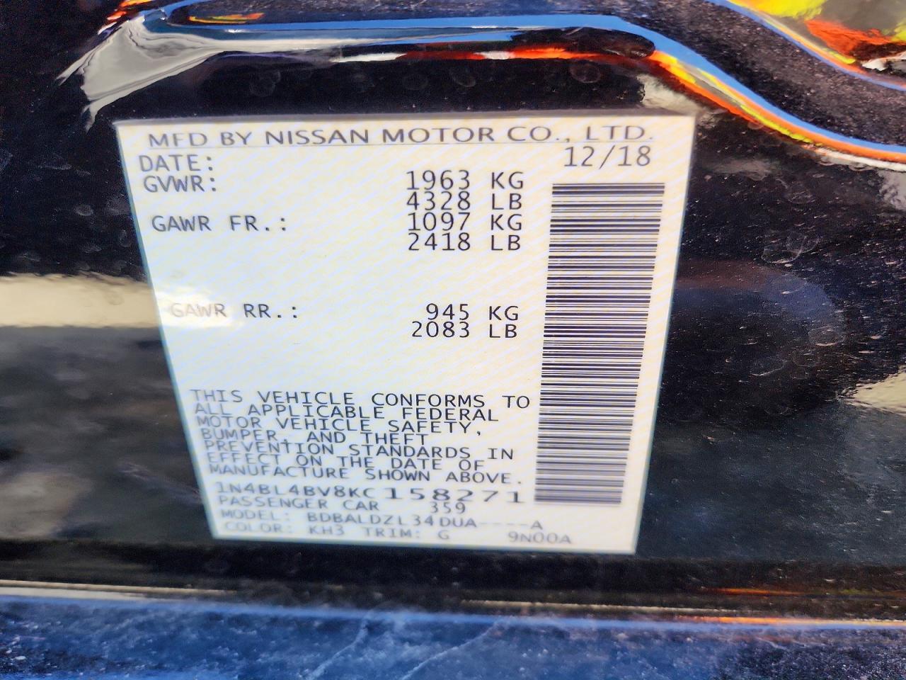 2019 NISSAN ALTIMA