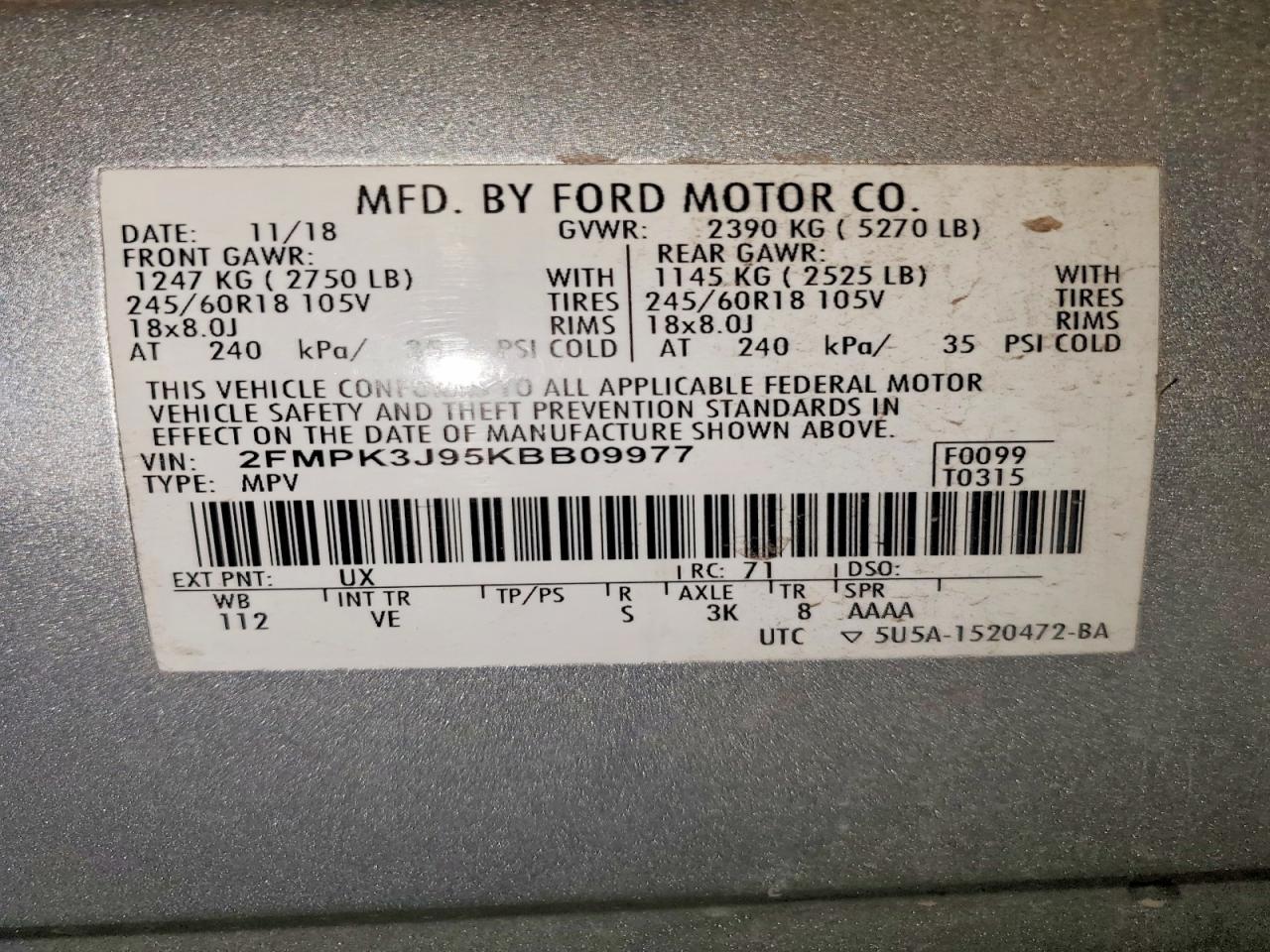 2019 FORD EDGE