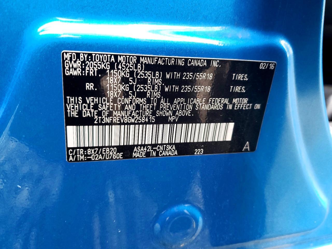 2016 TOYOTA RAV4