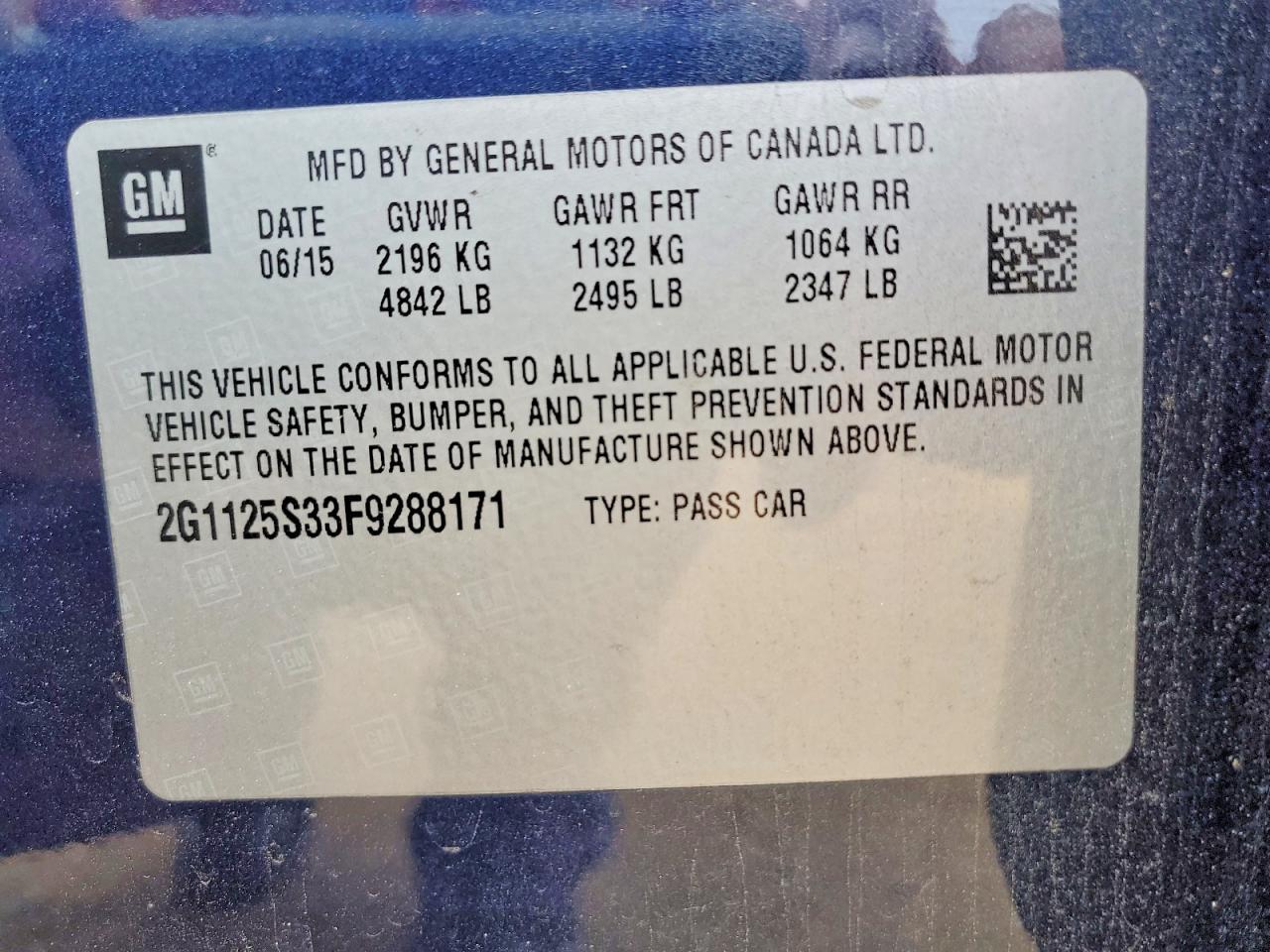 2015 CHEVROLET IMPALA