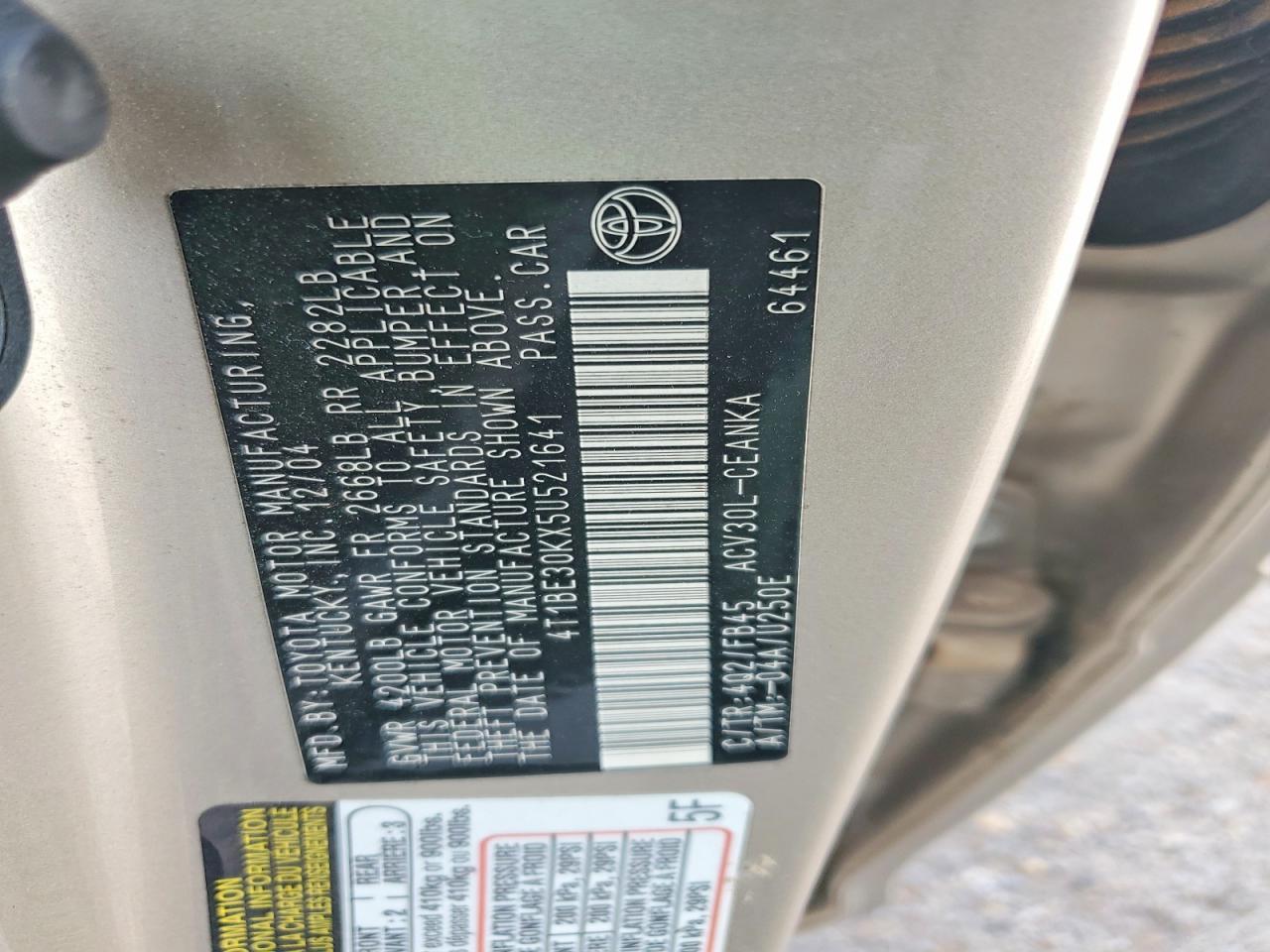 2005 TOYOTA CAMRY