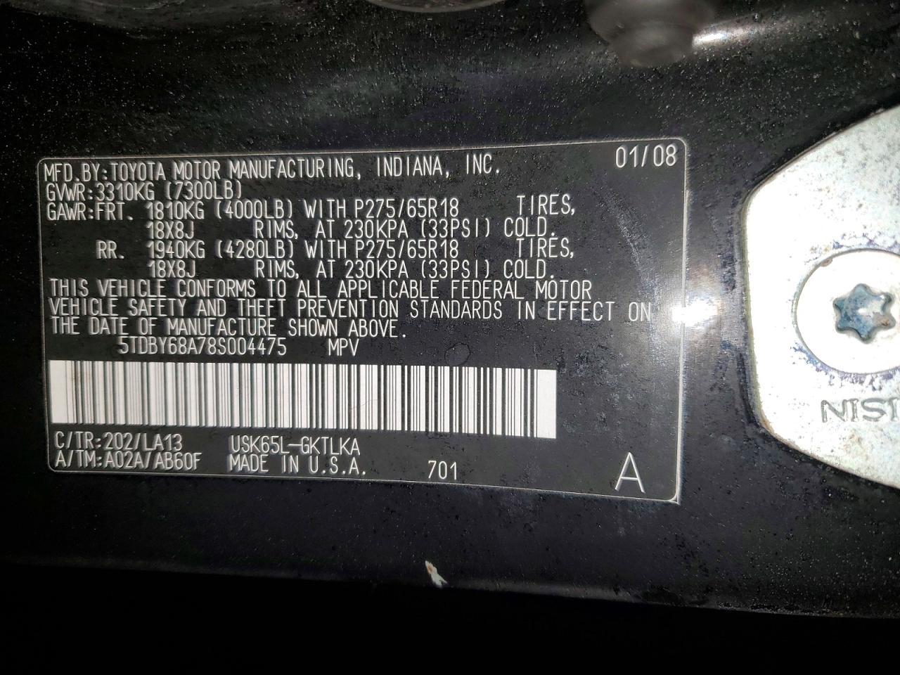 2008 TOYOTA Sequoia