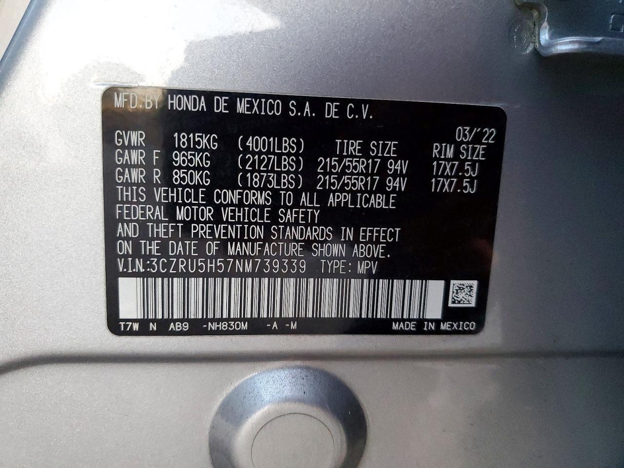 2022 HONDA HR-V