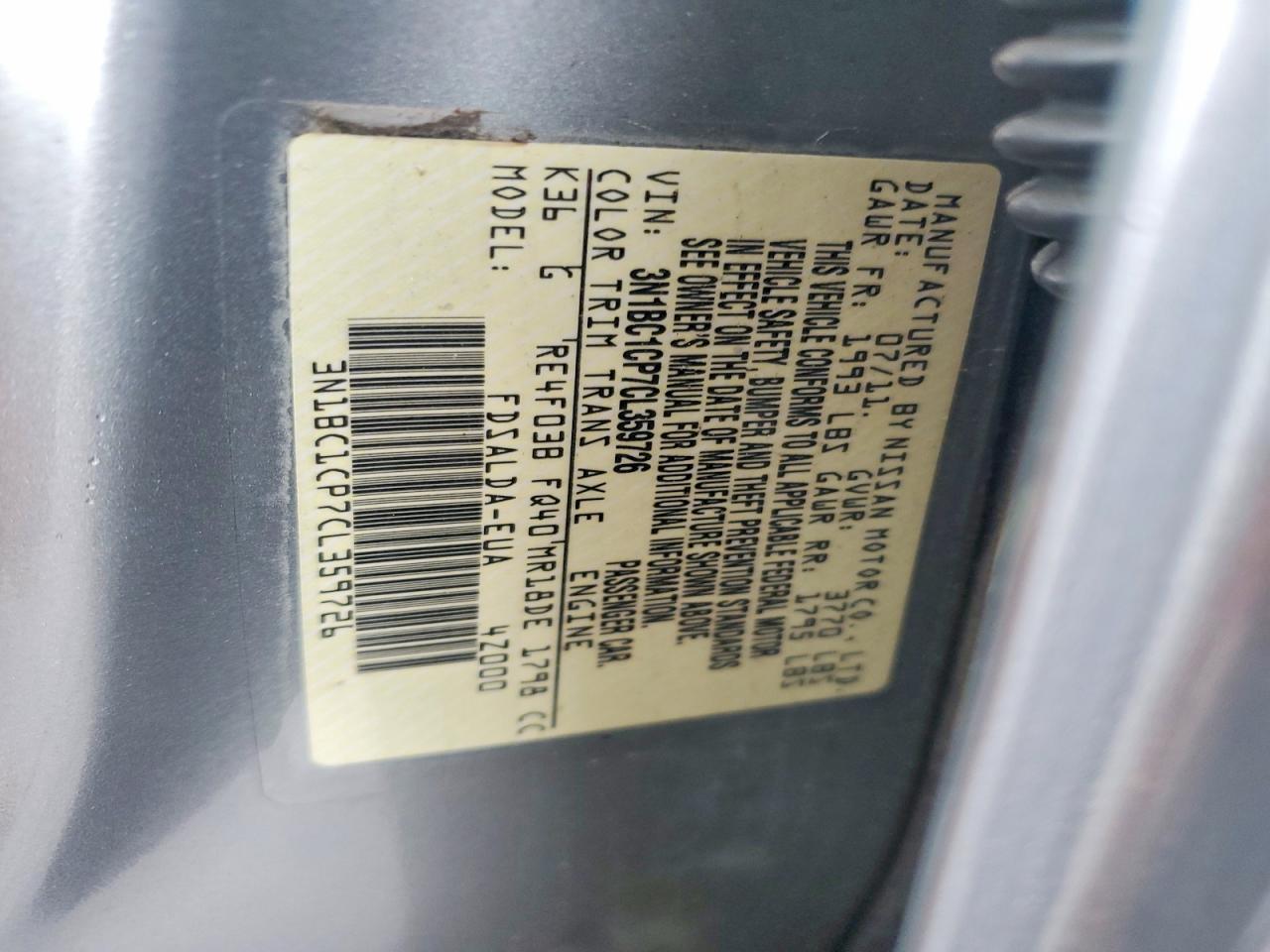 2012 NISSAN VERSA
