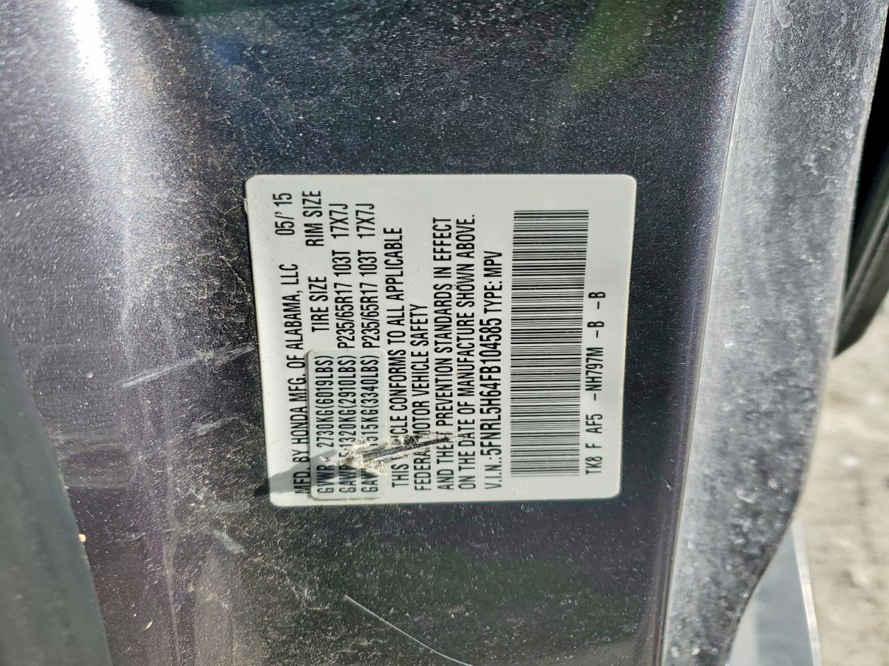 2015 HONDA ODYSSEY