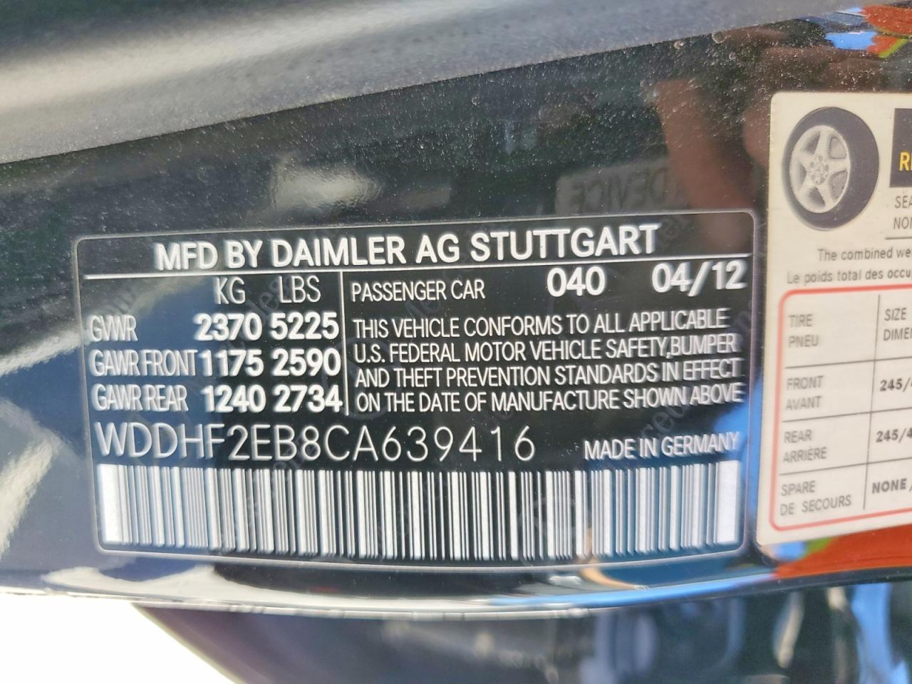 2012 MERCEDES-BENZ E-Class