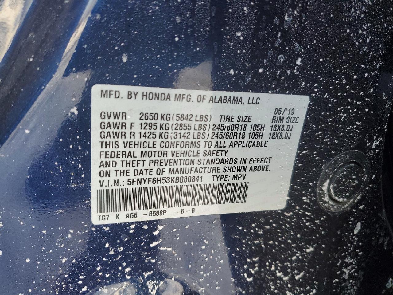 2019 HONDA PILOT